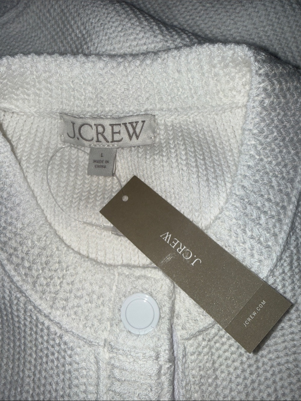 J.Crew Textured Cotton Blend Snap-Front Sweater Vest Large NWT - Picture 8 of 9